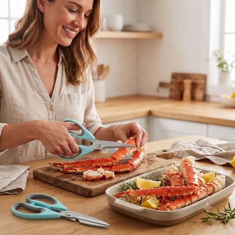 ciseaux de cuisine chef inox taille pattes de crabe