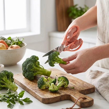 ciseaux de cuisine prochef decoupe fleurons de brocoli