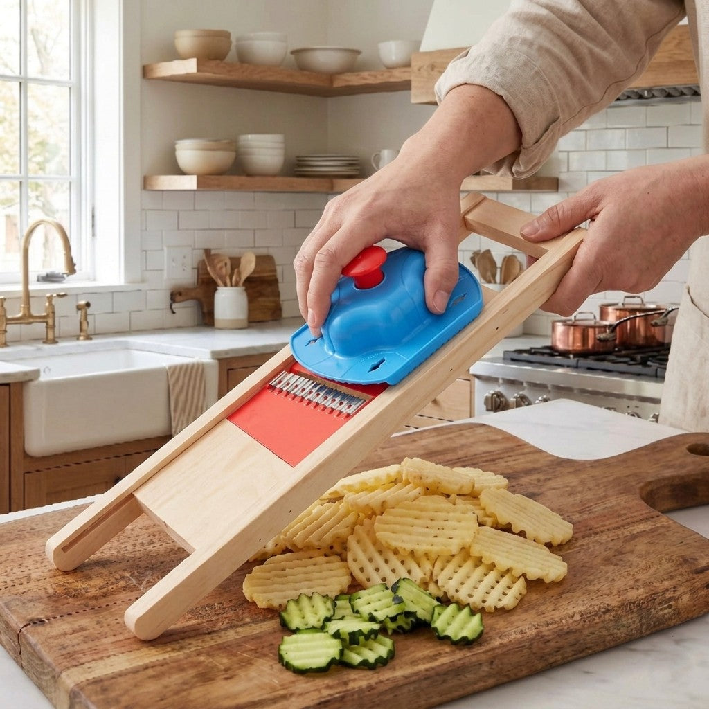 coupe frite wave knife frites et legumes gauffres
